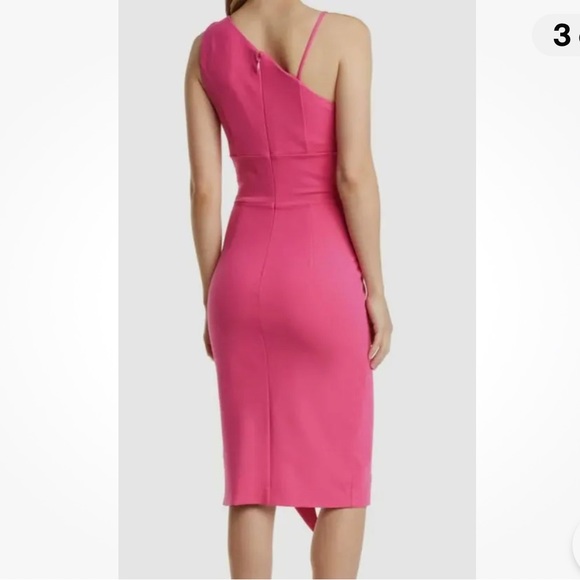 Lavish Alice Dress Pink Asymmetric Ponte Dress New Stretch All sizes bridesmaids - Picture 7 of 9